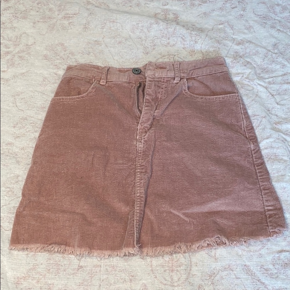 Brandy Melville Pink Corduroy Mini Skirt